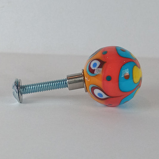 Carnival handmade glass drawer knob 1