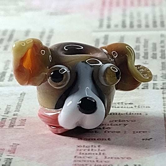 Boomer the dog lampwork bead 