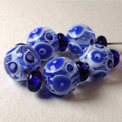 Lime lampwork bead set) Jolene Beads