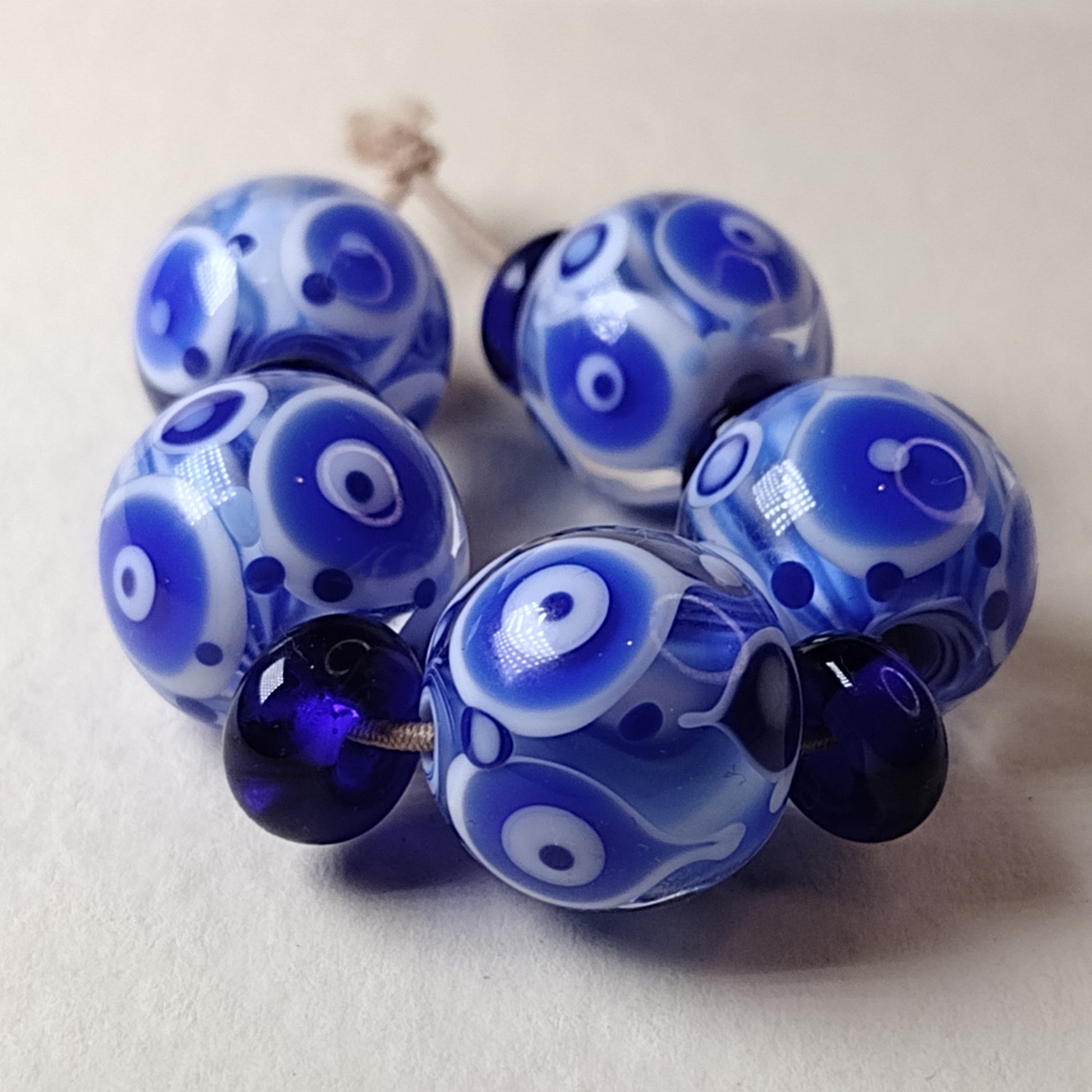 Lime lampwork bead set) Jolene Beads