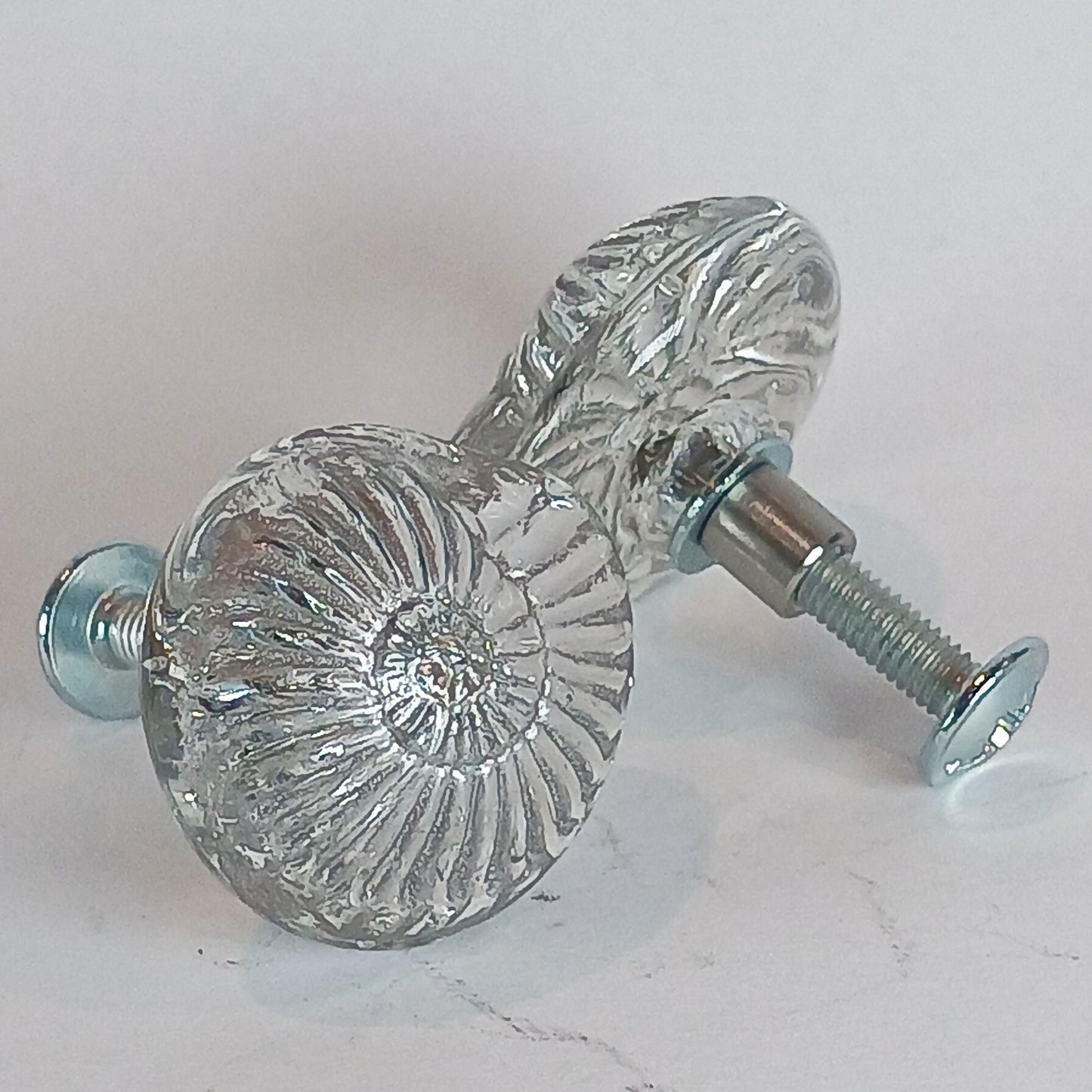 Clear shell door and drawer knobs - made to order