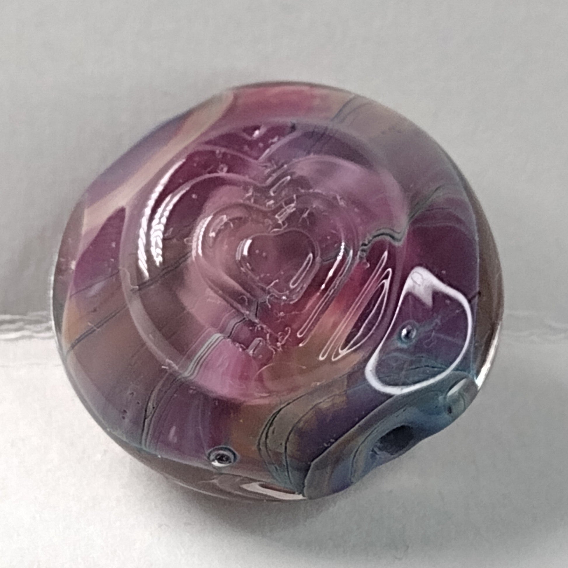 Concentric heart brass texture plate - Jolene Beads - lampwork beads & jewellery