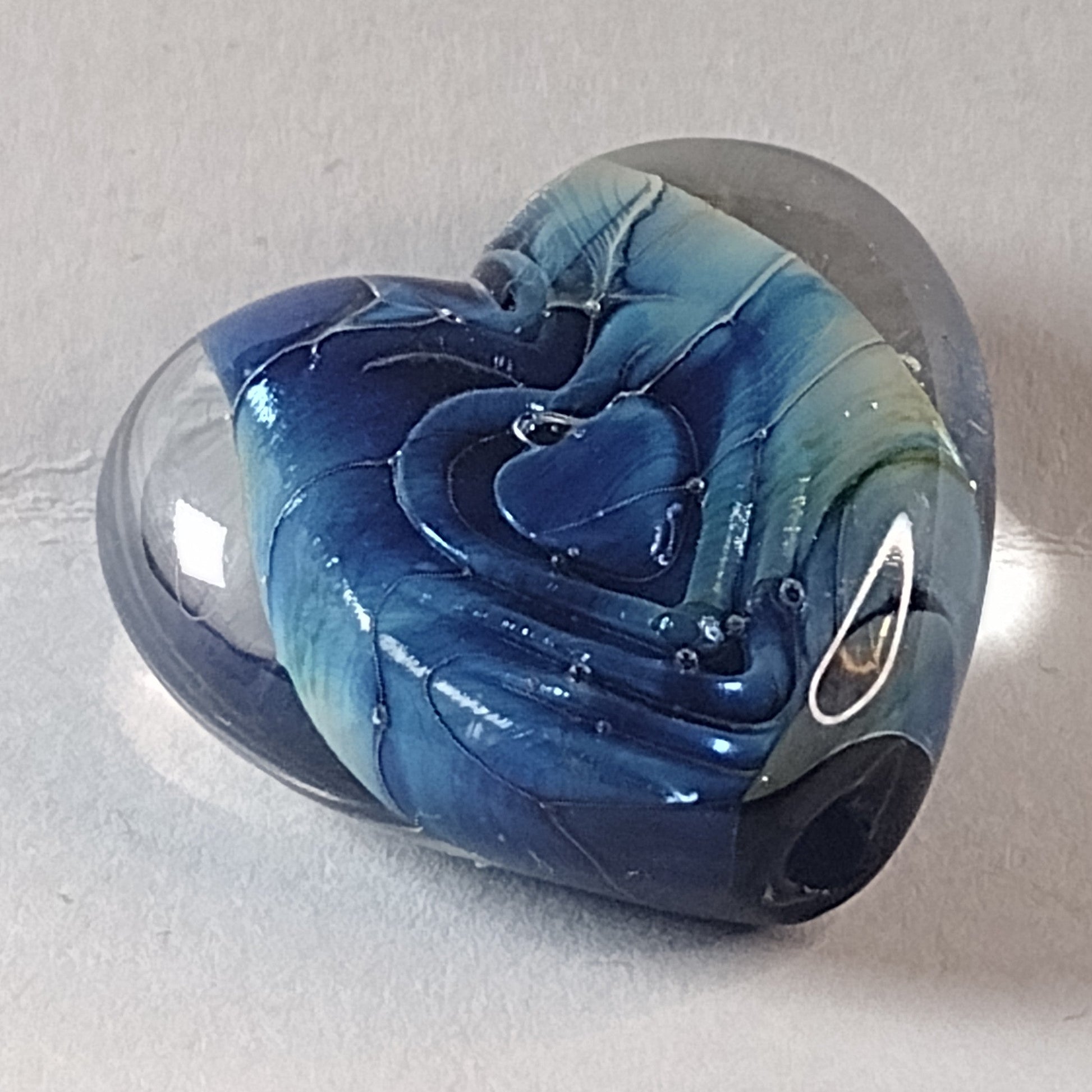 Concentric heart brass texture plate - Jolene Beads - lampwork beads & jewellery