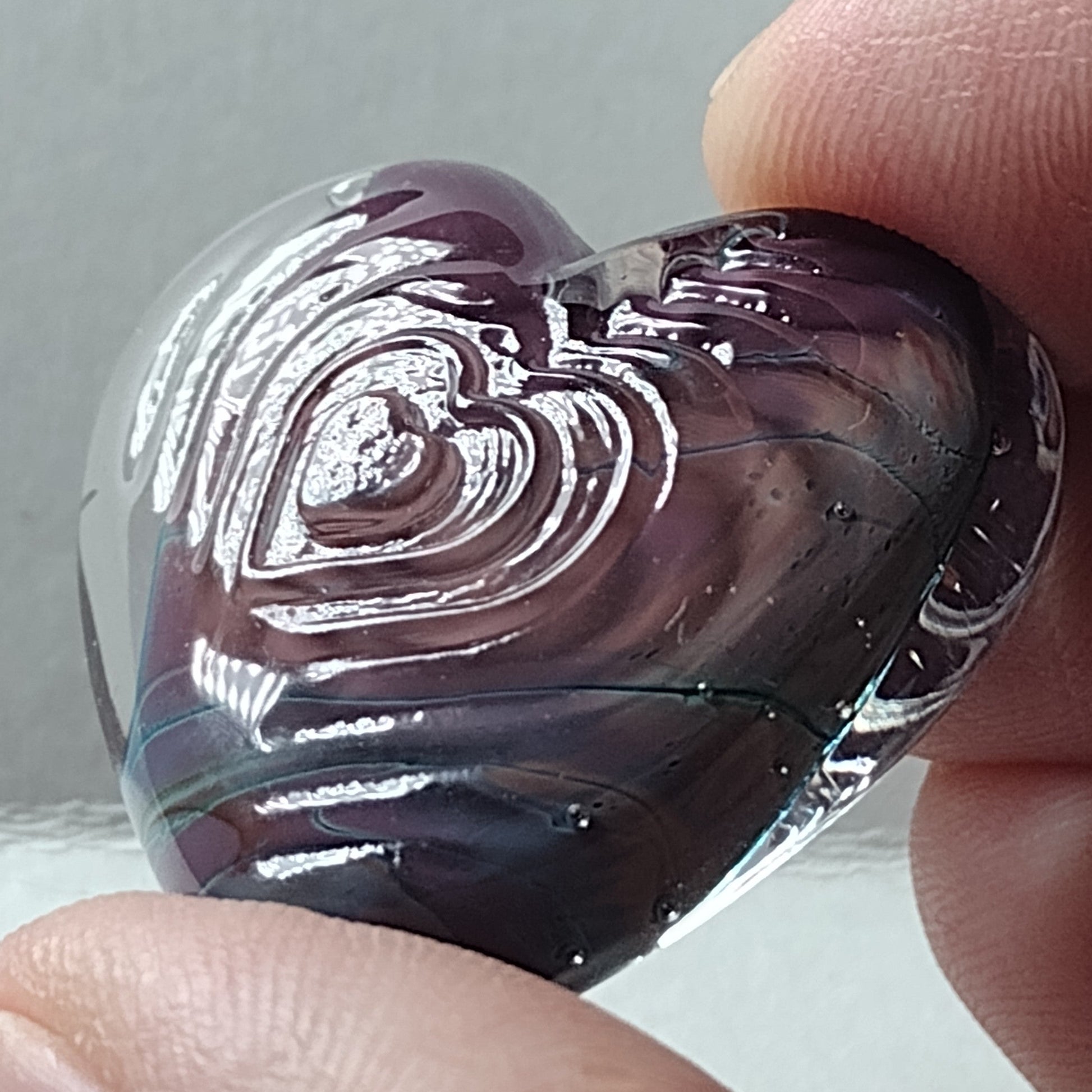 Concentric heart brass texture plate - Jolene Beads - lampwork beads & jewellery