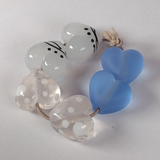 Mixed heart pairs set F Jolene Beads