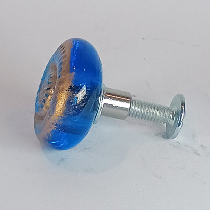 Aqua blue ammonite door and drawer knobs - made to order