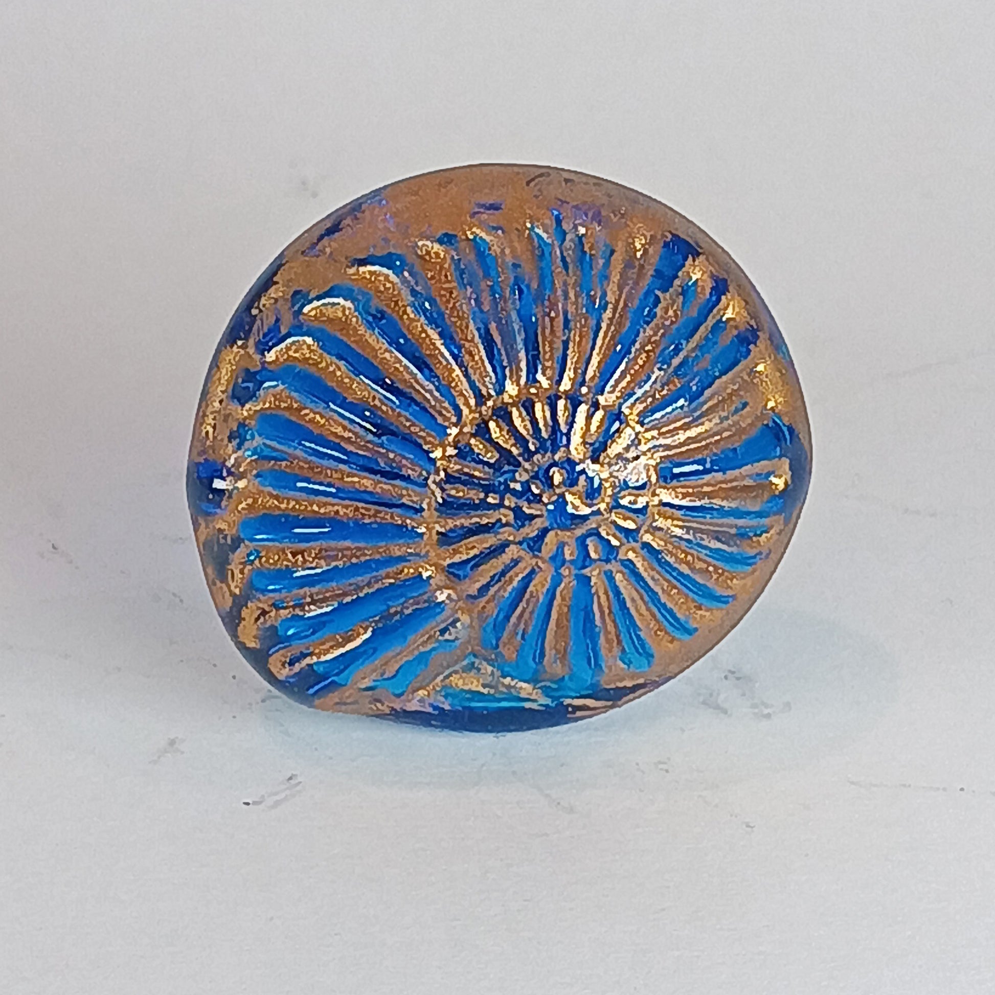 Beach themed aqua blue glass cabinet knob