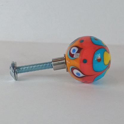 Carnival handmade glass drawer knob 1
