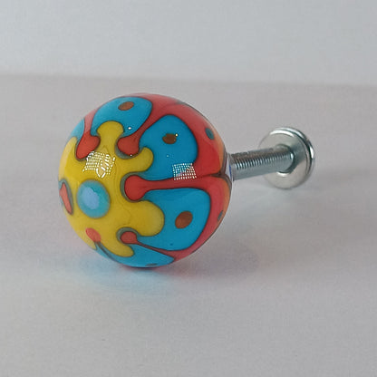 Carnival handmade glass drawer knob 1