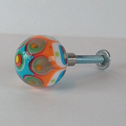 Carnival handmade glass drawer knob 3
