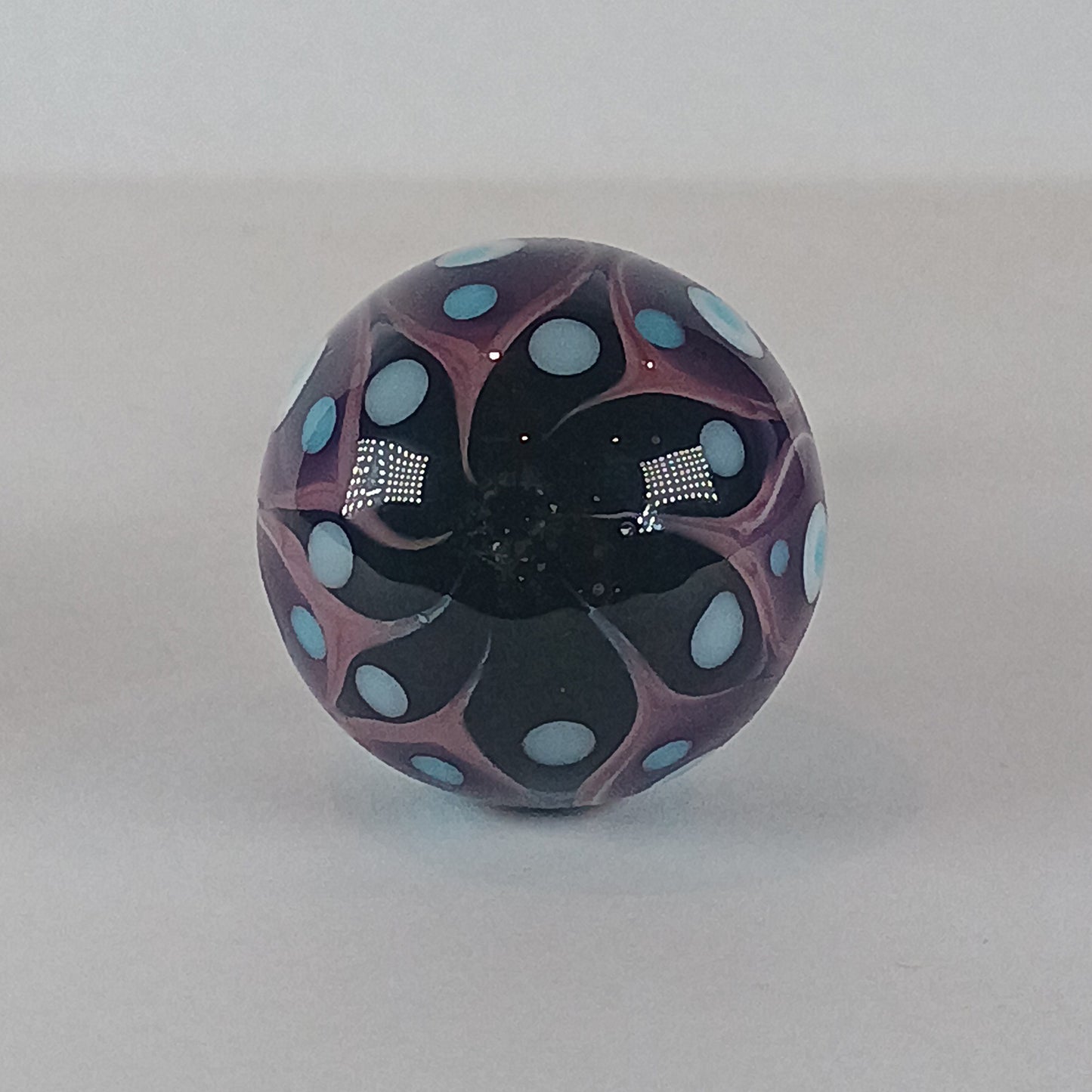 Purple stacked dot glass knob