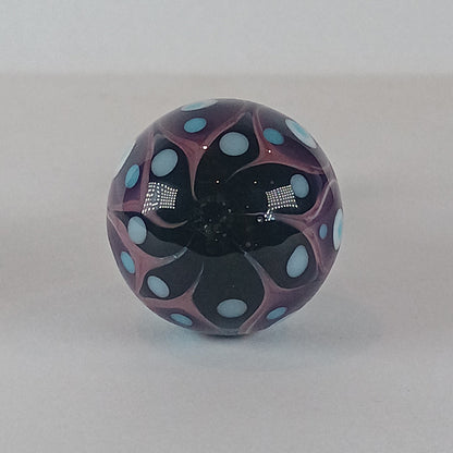 Purple stacked dot glass knob