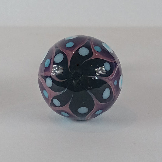 Purple stacked dot glass knob
