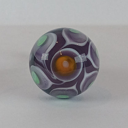 Purple and orange stacked dot glass knob
