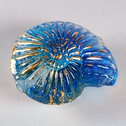 Reserved amber ammonite focals for LP Jolene Beads - lampwork beads & jewellery