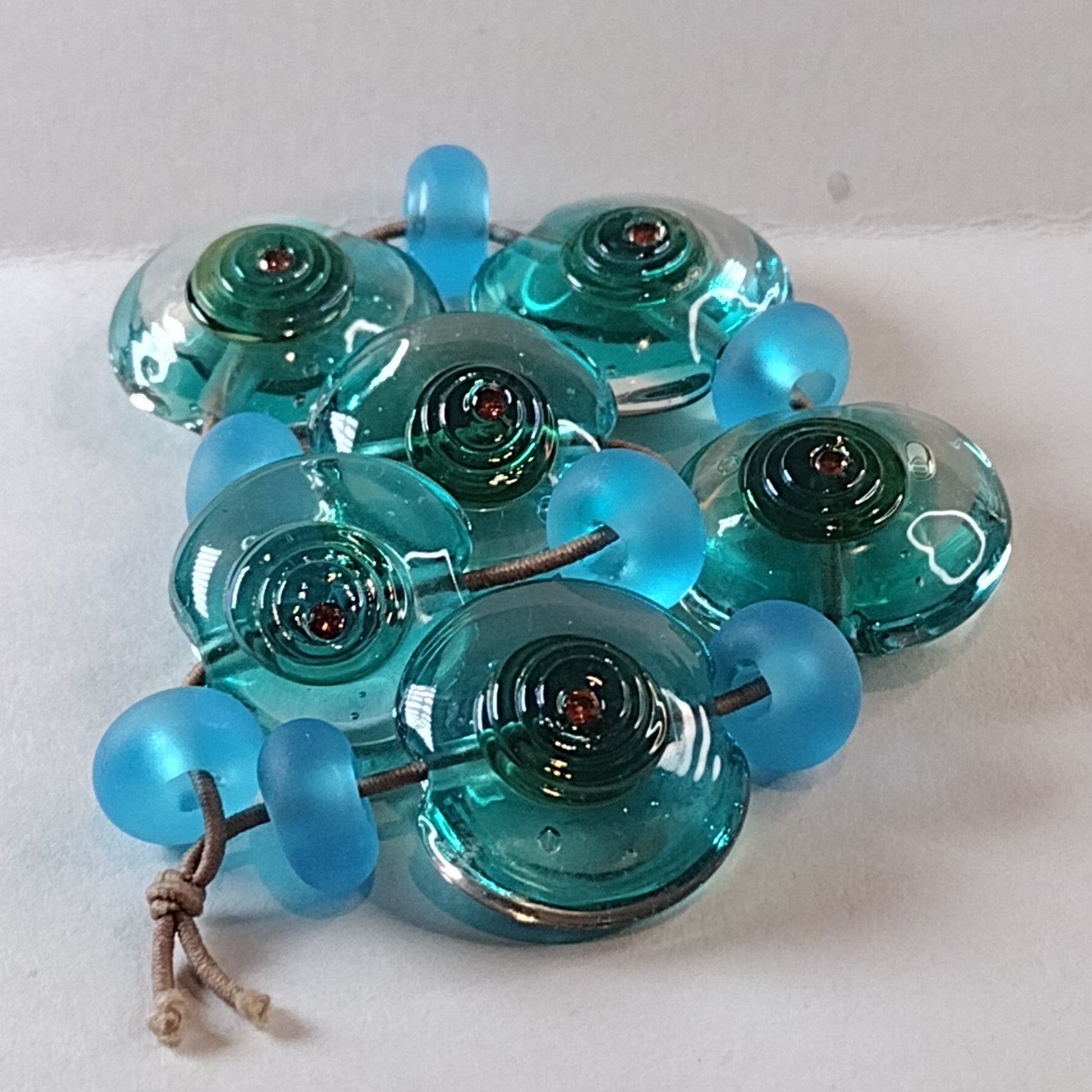 Stepped circle brass texture plate - Jolene Beads - lampwork beads & jewellery