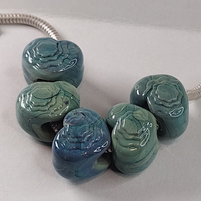 Stepped flower brass texture plate - Jolene Beads - lampwork beads & jewellery