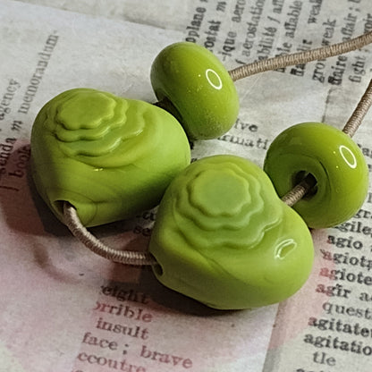 Stepped flower brass texture plate - Jolene Beads - lampwork beads & jewellery