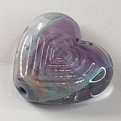 Stepped heart brass texture plate - Jolene Beads - lampwork beads & jewellery