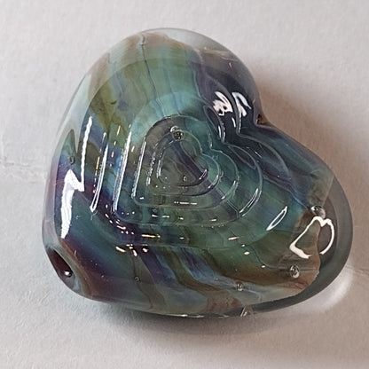 Stepped heart brass texture plate - Jolene Beads - lampwork beads & jewellery