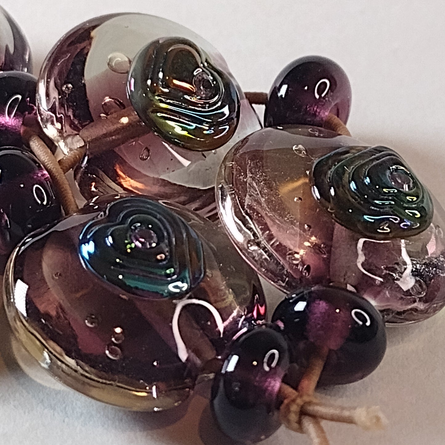 Stepped heart brass texture plate - Jolene Beads - lampwork beads & jewellery