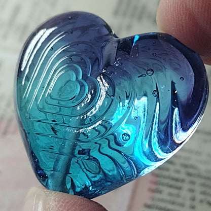 Stepped heart brass texture plate - Jolene Beads - lampwork beads & jewellery