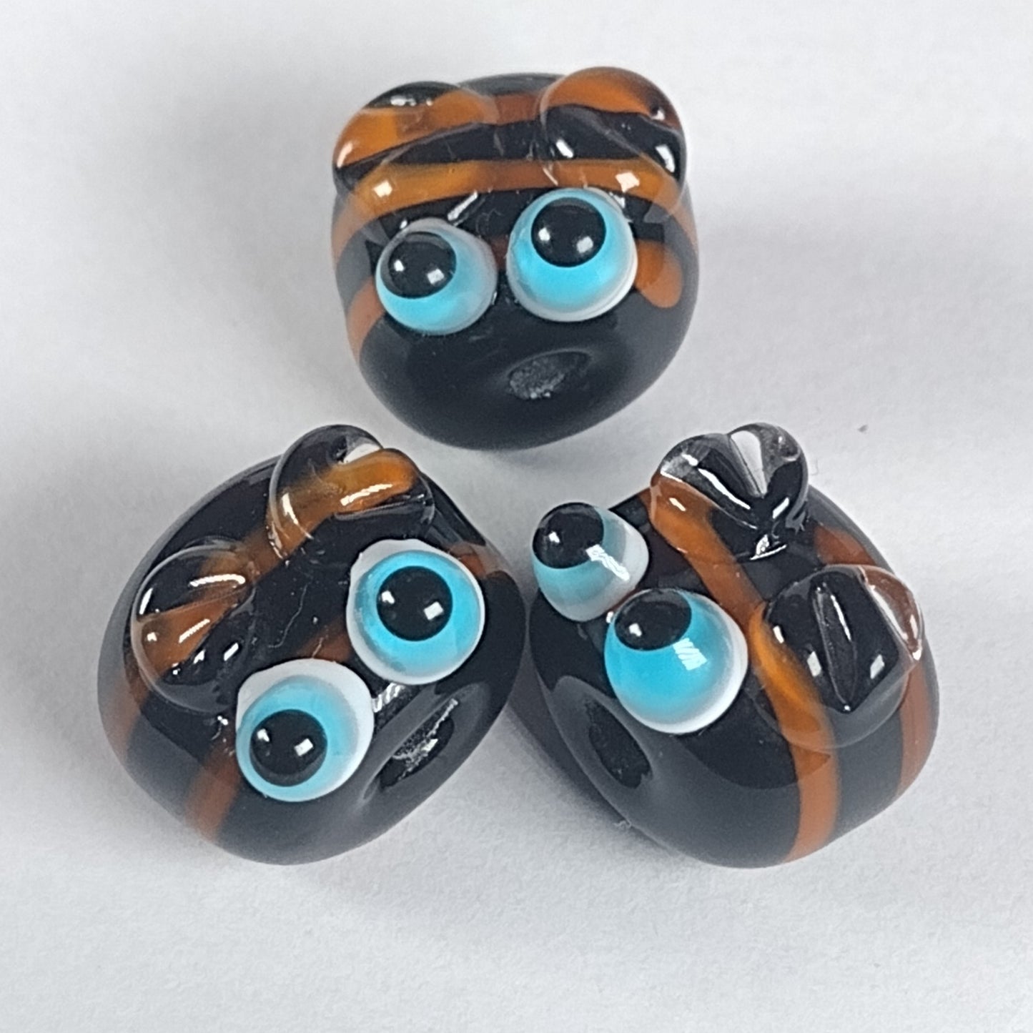 Lampwork bee beads (Black) Jolene Beads