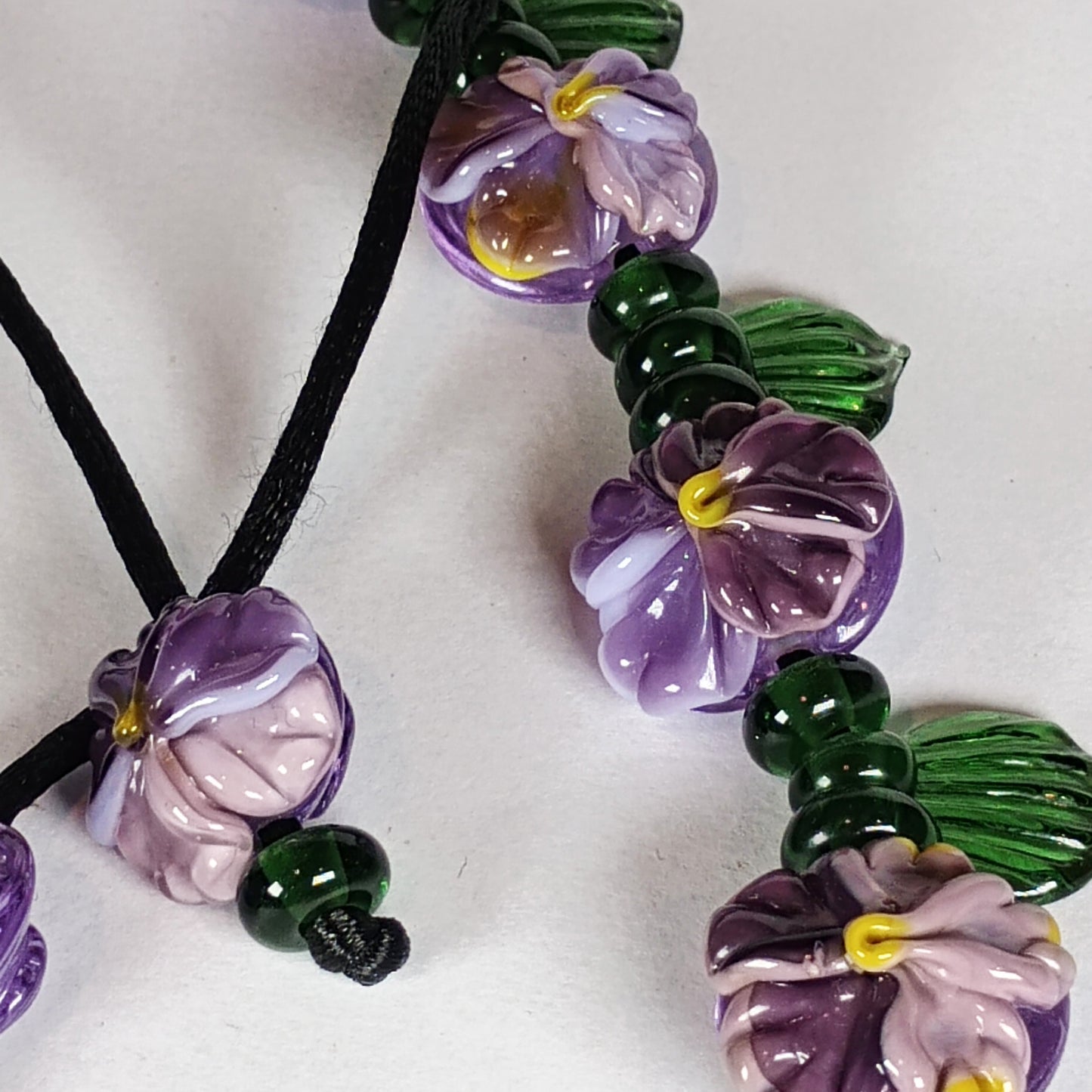 Purple pansy necklace Jolene Beads