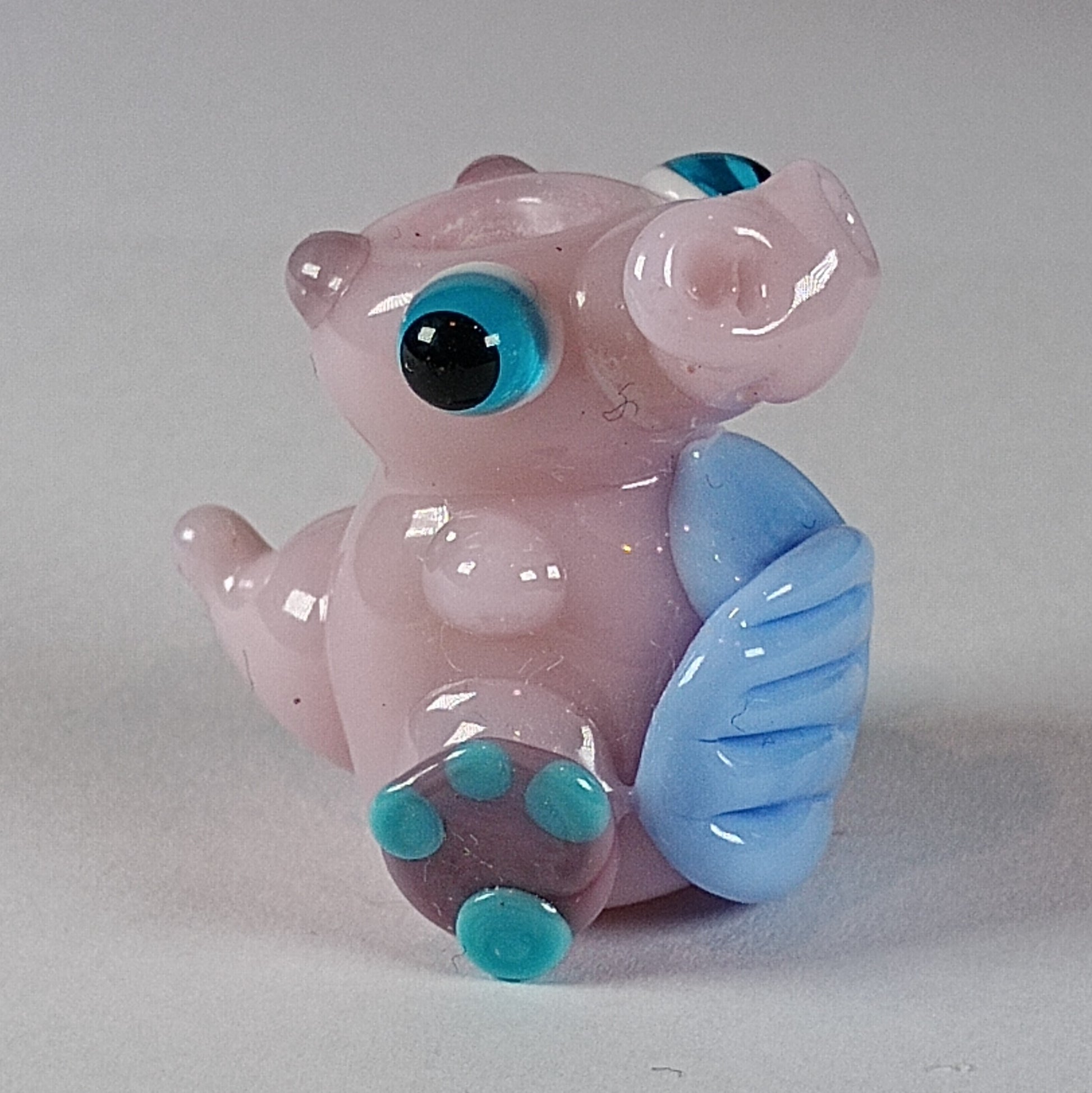 Primrose - pink baby dragon lampwork bead Jolene Beads