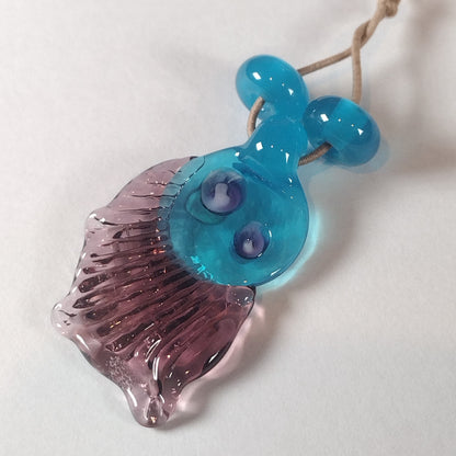 Opal blue and purple wing pendant bead with spacers Jolene Beads