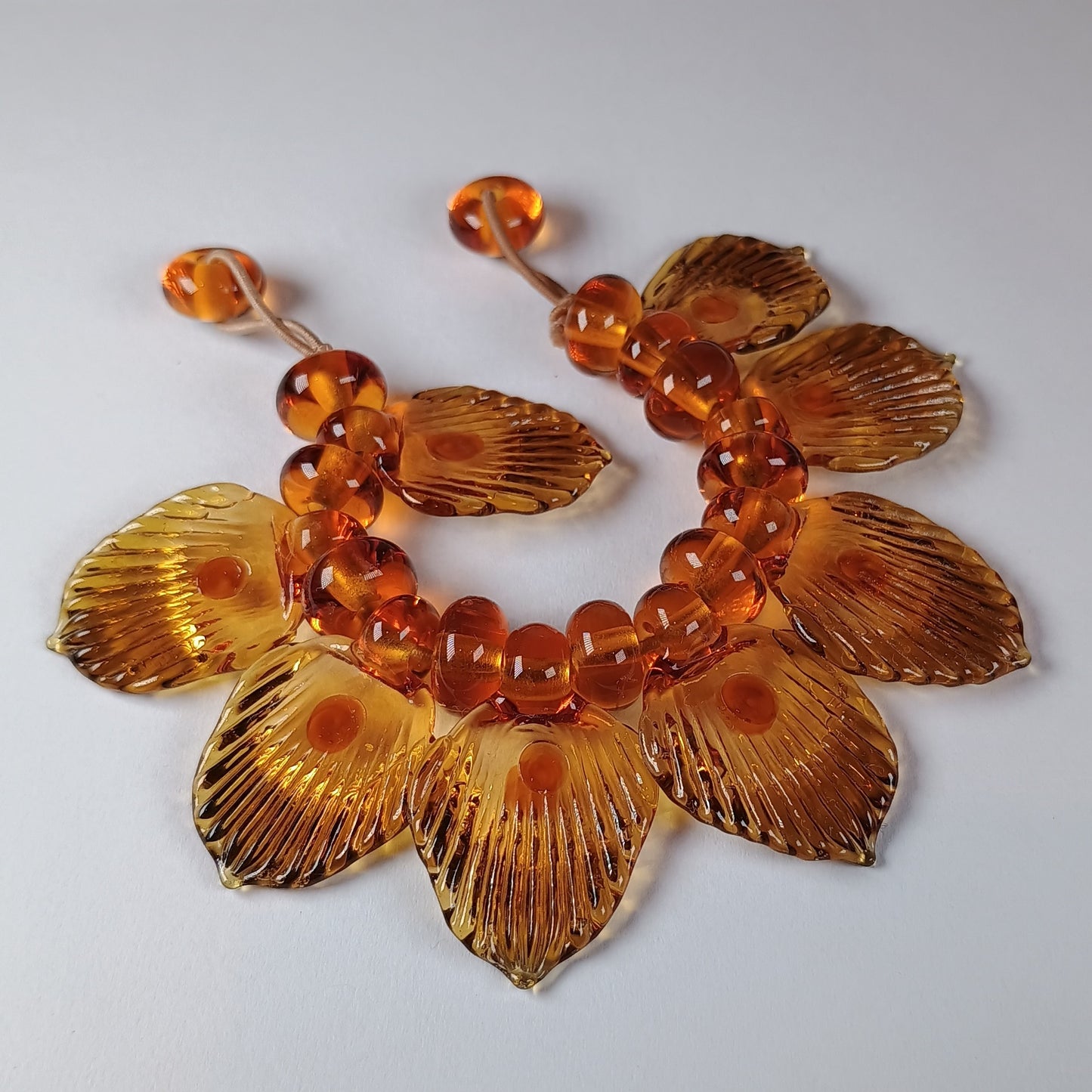 Two tone amber wing set Jolene Beads