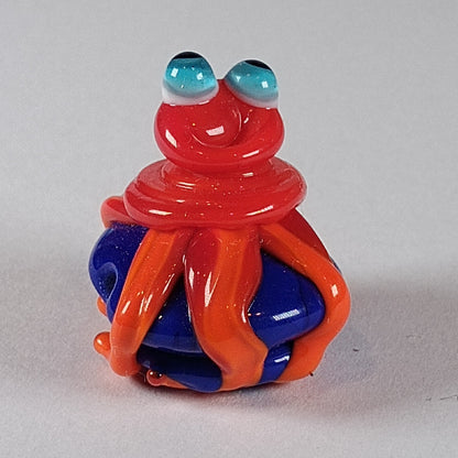 Red and dark blue alien bead Jolene Beads