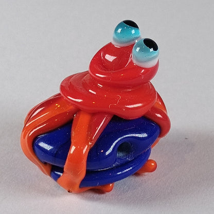 Red and dark blue alien bead Jolene Beads