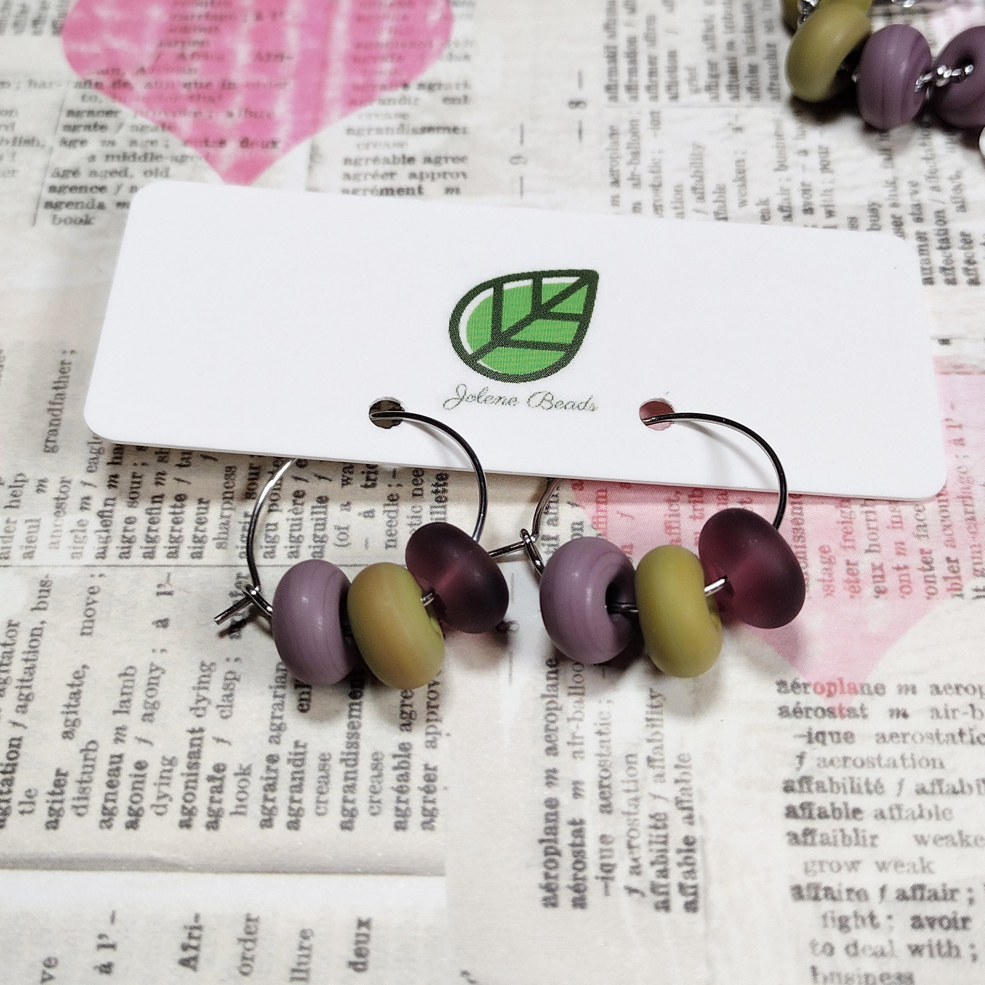 Thorn colour swatch hoop earrings Jolene Beads